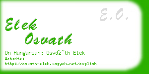 elek osvath business card